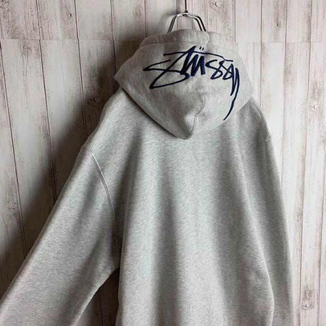 STUSSY - 【希少デザイン】ステューシー☆フード刺繍 パーカー 裏起毛