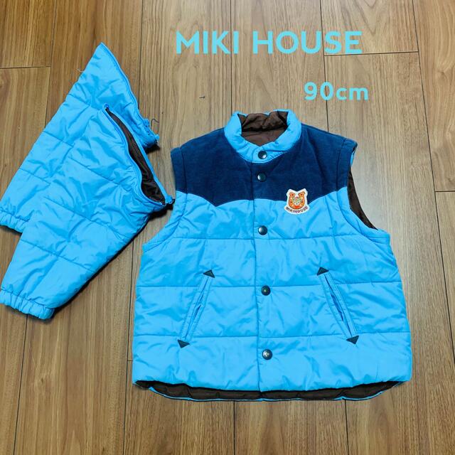 mikihouse(ミキハウス)のお値下げ ミキハウス  ダウン ジャンパー ベスト 90cm キッズ/ベビー/マタニティのキッズ服男の子用(90cm~)(ジャケット/上着)の商品写真