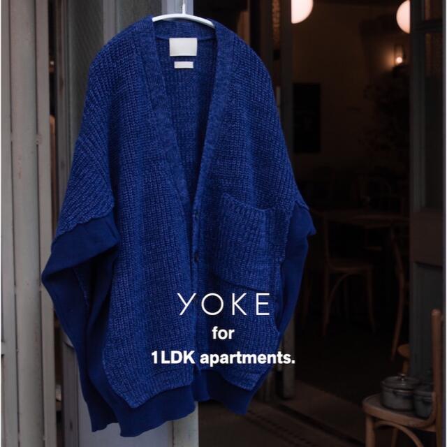 カラーネイビー別注/1LDK YOKE 5G CONNECTING RIB CARDIGAN