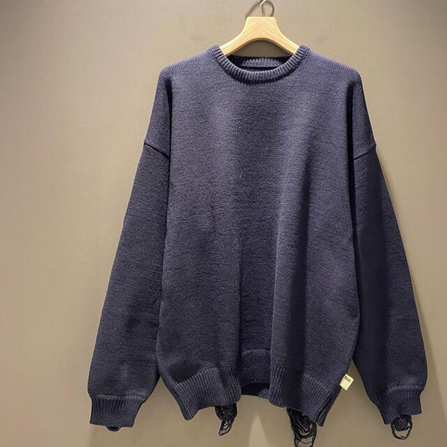 ssz 今期 SSZ KURSED KNIT クラッシュニット ネイビー