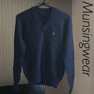 マンシングウェア(Munsingwear)のMunsingwear CLASSIC ニットセーター　ウール　メンズ　ネイビー(ニット/セーター)