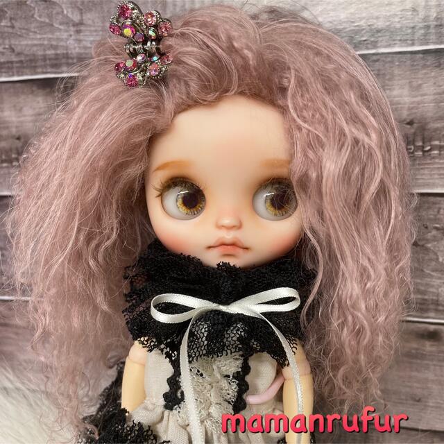 blythe _wm-361アンティークピンクロング⭐️チベットラムウィッグ