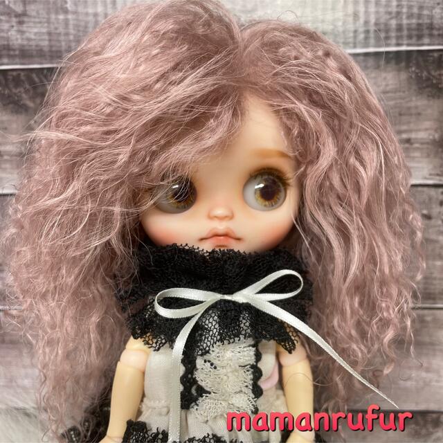 blythe_サーモンピンク✨w-116チベットラムフルスキンウィッグ