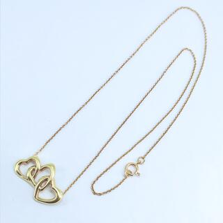 TIFFANY\u0026Co.K18YGトリプルハートDiamondネックレス　レア品