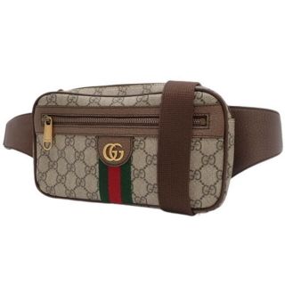 グッチ(Gucci)のグッチ GG ベルトバッグ  ブラウン茶 グリーン緑 赤 40802010412(ボディーバッグ)