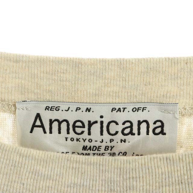 AMERICANA(アメリカーナ)のアメリカーナ ボートネックカットソー Tシャツ 長袖 グレージュ 黒 ブラック レディースのトップス(カットソー(長袖/七分))の商品写真