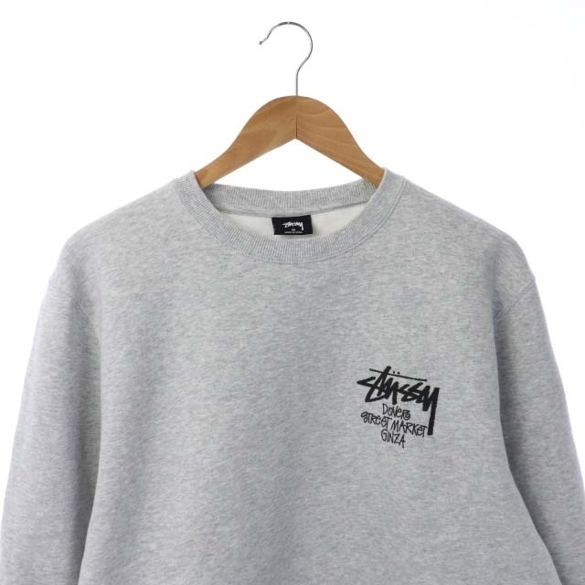 【人気クラウンロゴ】stussyバックプリントスウェットグレーMストリート.