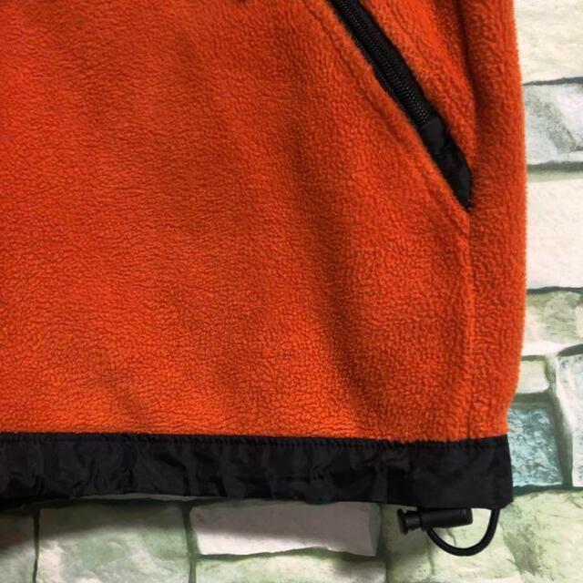 carhartt(カーハート)の【希少カラー】カーハート　刺繍ロゴ　ジップアップフリース　オレンジ　90s 古着 メンズのジャケット/アウター(ナイロンジャケット)の商品写真