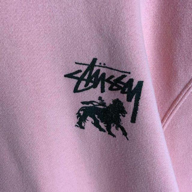 即完売 ステューシー STUSSY ライオン 紫刺繍 スウェット