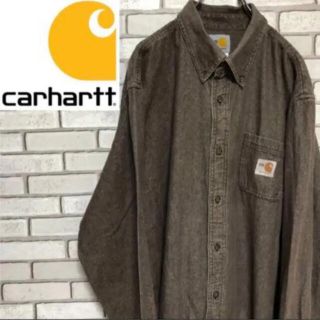 カーハート(carhartt)の超希少 カーハート  ☆ ワンポイントFRロゴタグブラウン チノシャツ 90s(シャツ)