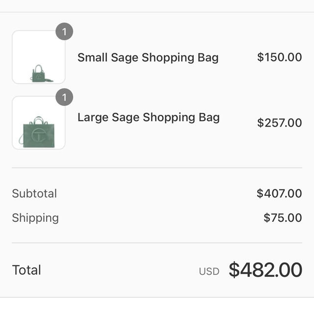 Telfar shopping bag large sage