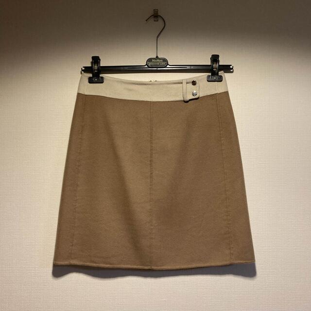 Max Mara(マックスマーラ)の【超美品】MaxMara マッスクマーラ　スカート　キャメル　カラーブロック レディースのスカート(ひざ丈スカート)の商品写真