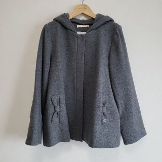 ポンポネット(pom ponette)の160 ポンポネットジュニア フードつき2WAYミドル丈コート　グレー(コート)