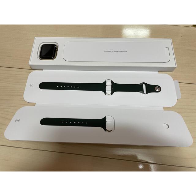 Apple Watch 6 40mm ゴールドステンレスとグリーンのバンド