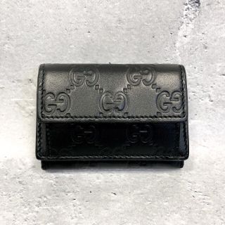 グッチ(Gucci)の【美品激安】GUCCI グッチ 三つ折り財布  シグネチャー GG シマレザー(折り財布)