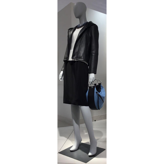Theory luxe 19ss ラムレザーフーデットジャケット ブラック-