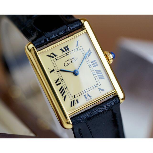 美品 カルティエ マスト タンク アイボリー ローマン LM Cartier