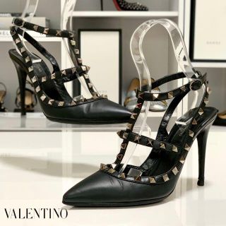 ヴァレンティノ(VALENTINO)の2942 ヴァレンティノ ロックスタッズ レザー パンプス ブラック(ハイヒール/パンプス)