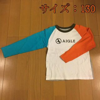 エーグル(AIGLE)のAIGLE·͜·ロゴ入り 7分袖 Tシャツ 130(Tシャツ/カットソー)