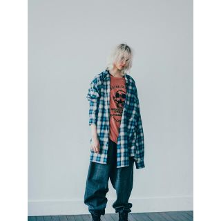 essay dolman slant shirt シャツ　ネルシャツ