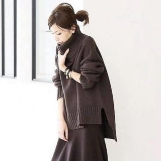 アパルトモンドゥーズィエムクラス(L'Appartement DEUXIEME CLASSE)の希少 定価41800円 アパルトモン Back Long タートルネック ニット(ニット/セーター)