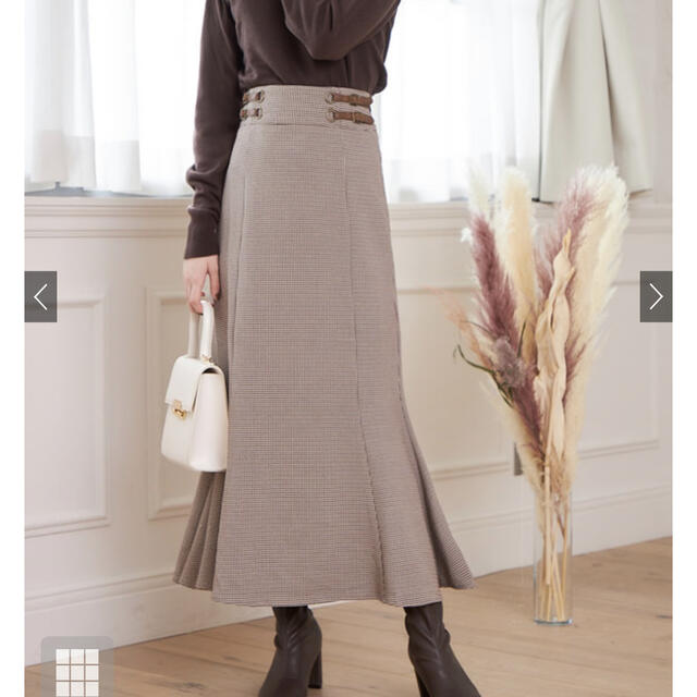 GRL(グレイル)のGRL 千鳥柄レザーベルトマーメイドスカート レディースのスカート(ロングスカート)の商品写真