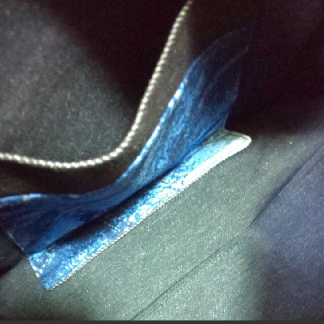 プリントデニム×リアルデニム風バッグ ハンドメイドのファッション小物(バッグ)の商品写真