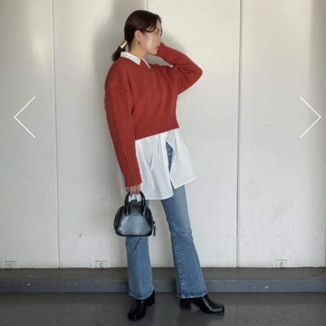 moussy(マウジー)のmoussy WAFFLE SLEEVE SHORT ニッ レディースのトップス(ニット/セーター)の商品写真