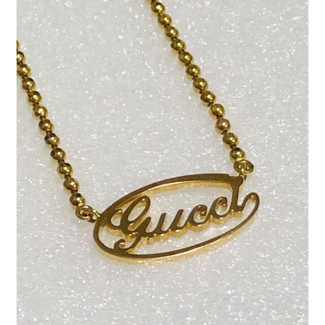 Gucci(グッチ)のGUCCI グッチ　k18 ロゴ　YG 18金　18k ネックレス 未使用 レディースのアクセサリー(ネックレス)の商品写真