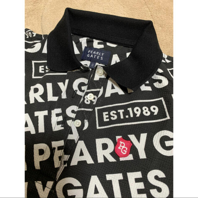 PEARLY GATES(パーリーゲイツ)のマーク様専用　パーリーゲイツ　総ロゴ半袖ポロシャツ スポーツ/アウトドアのゴルフ(ウエア)の商品写真