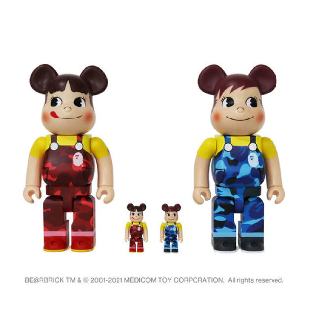 ポコちゃんBE＠RBRICK BAPE(R) ×ペコちゃん&ポコちゃん100％&400％