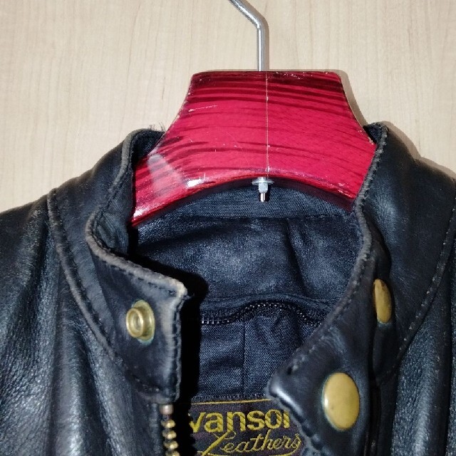 VANSON(バンソン)のバンソン　シングルライダースジャケット　タイプB 黒　36 メンズのジャケット/アウター(ライダースジャケット)の商品写真