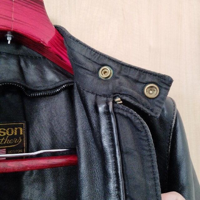 VANSON(バンソン)のバンソン　シングルライダースジャケット　タイプB 黒　36 メンズのジャケット/アウター(ライダースジャケット)の商品写真