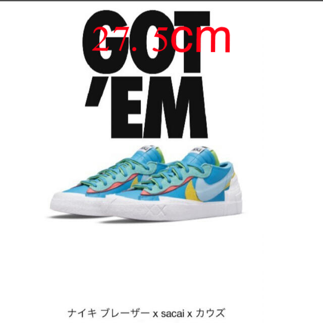 NIKE(ナイキ)のナイキ ブレーザー x sacai x カウズ blue メンズの靴/シューズ(スニーカー)の商品写真