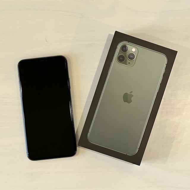 iPhone 11 pro max ミッドナイトグリーン256gb simフリー ...