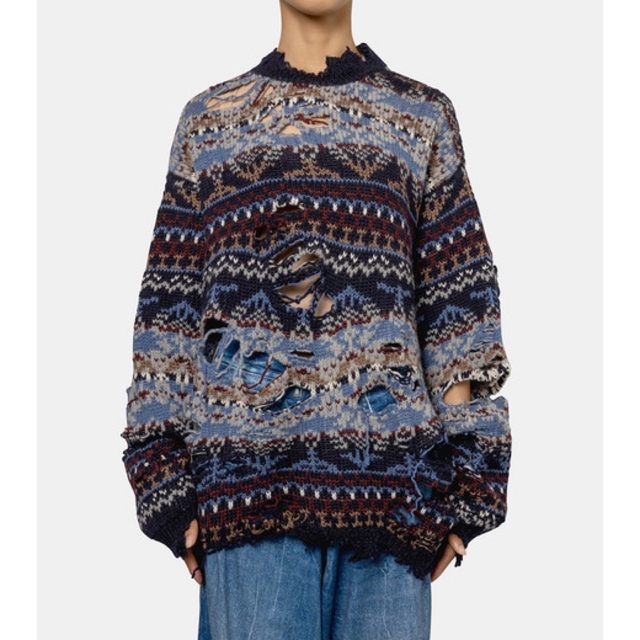 Balenciaga(バレンシアガ)の21aw BALENCIAGA Destroyed Knit バレンシアガニット メンズのトップス(ニット/セーター)の商品写真