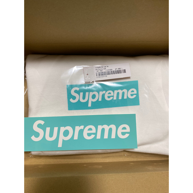 Supreme(シュプリーム)のSupreme Tiffany & Co. Box Logo Tee Lサイズ メンズのトップス(Tシャツ/カットソー(半袖/袖なし))の商品写真