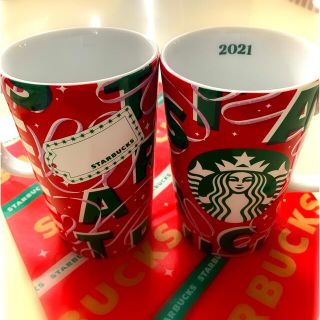 スターバックスコーヒー(Starbucks Coffee)のスターバックス ホリデー2021マグ レッドカップ(2個)(グラス/カップ)