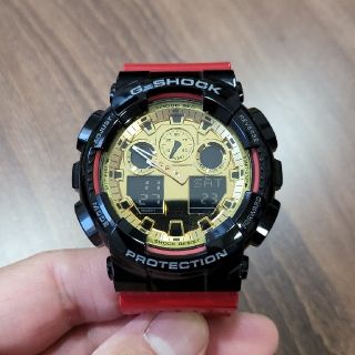 ジーショック(G-SHOCK)のG-SHOCK GA-100 ゴールド盤面改造品(ベゼル・ベルト)(腕時計(デジタル))