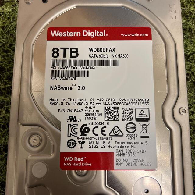 Western Edition(ウエスタンエディション)のWD80EFAX   HDD 8tb  NAS対応  ✩.*˚ スマホ/家電/カメラのPC/タブレット(PC周辺機器)の商品写真