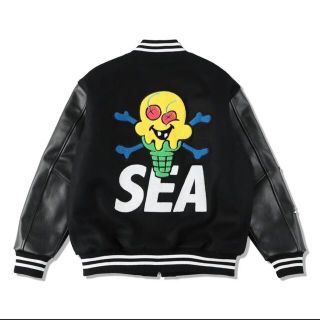 シー(SEA)のCECREAM x WIND AND SEA VARSITY 黒 L スタジャン(スタジャン)