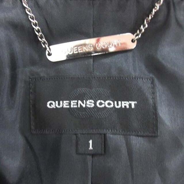 QUEENS COURT(クイーンズコート)のクイーンズコート ステンカラーコート ロング アンゴラ 総裏地 1 黒 ブラック レディースのジャケット/アウター(その他)の商品写真