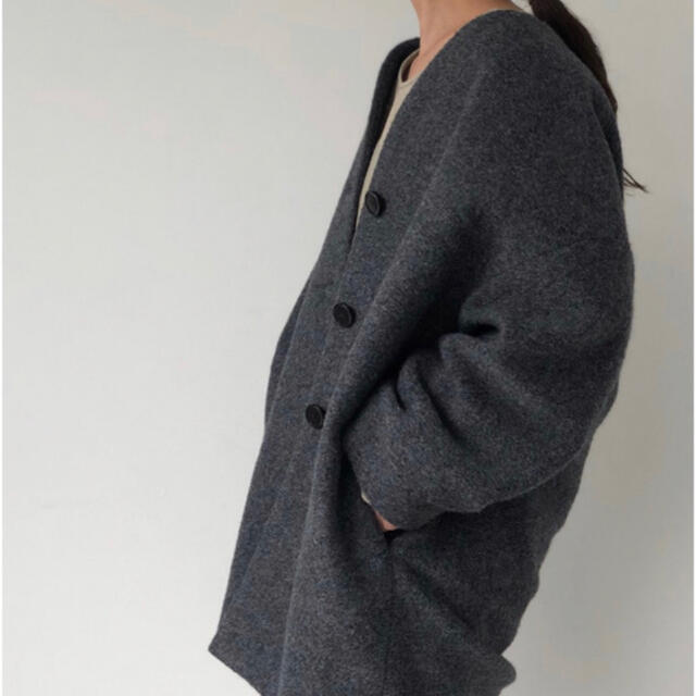 TODAYFL wool cocoon coat C/GRAY 36-eastgate.mk