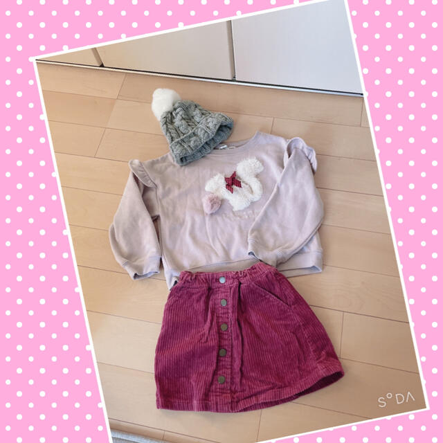 UNIQLO(ユニクロ)の冬コーデセット🌷女の子110 キッズ/ベビー/マタニティのキッズ服女の子用(90cm~)(その他)の商品写真