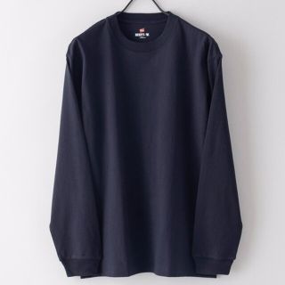 ヘインズ(Hanes)のヘインズ ビーフィー ロングスリーブ  ロンT 長袖 黒　1枚組 BEEFY-T(Tシャツ/カットソー(七分/長袖))