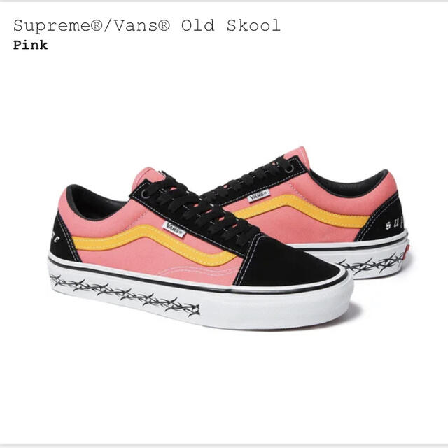 supreme × vans oldskool pink