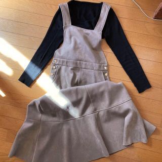 ザラ(ZARA)のZARA 美品ジャンパースカート　フェイクスエード調(ロングワンピース/マキシワンピース)