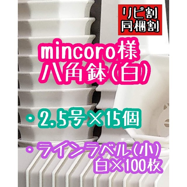 mincoro様 八角鉢 ラベル ハンドメイドのフラワー/ガーデン(プランター)の商品写真