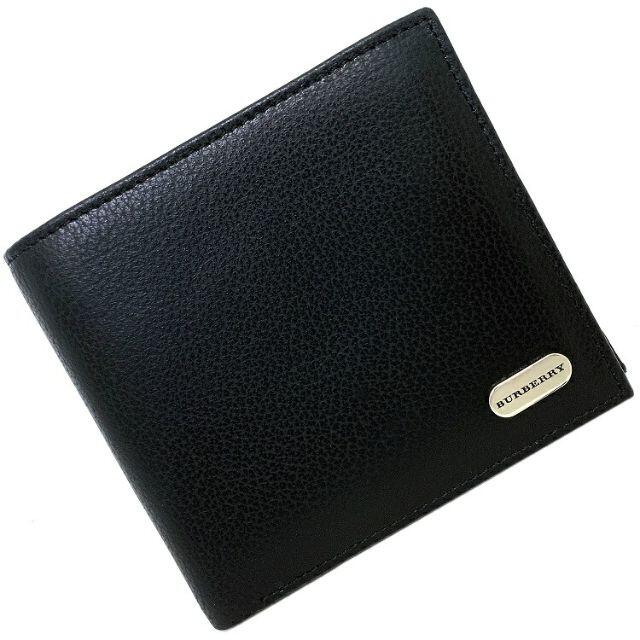 5年保証』 Burberry 二つ折り財布 ブラック econet.bi