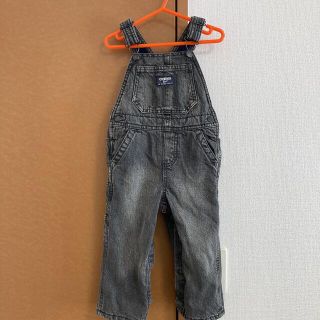 オシュコシュ(OshKosh)のOSHKOSH オーバーオール　18M 黒　裏起毛(カバーオール)